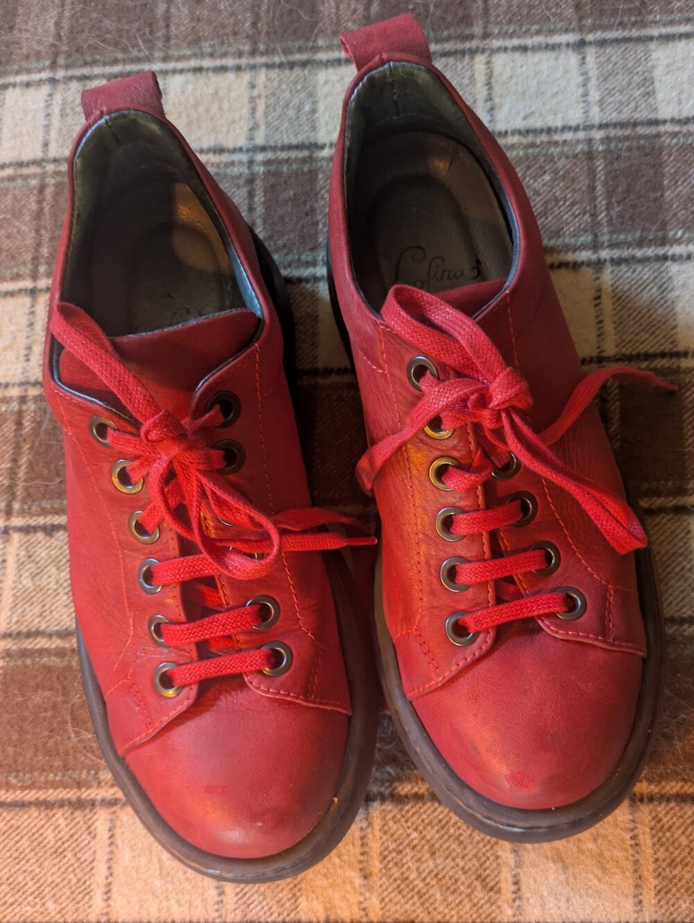 Lofina Italian red leather sneakers